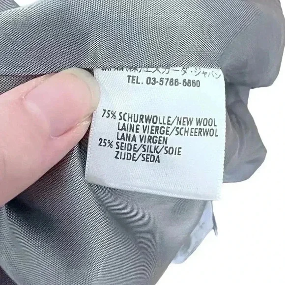 SOLD Vintage Escada Grey Wool and Silk Pencil Skirt Women's Size 16 US Office - Picture 8 of 10